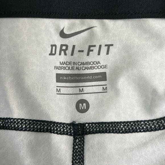 Nike Dri-Fit Black White Leopard Print Crop Running Leggings M Pants - Picture 4 of 11